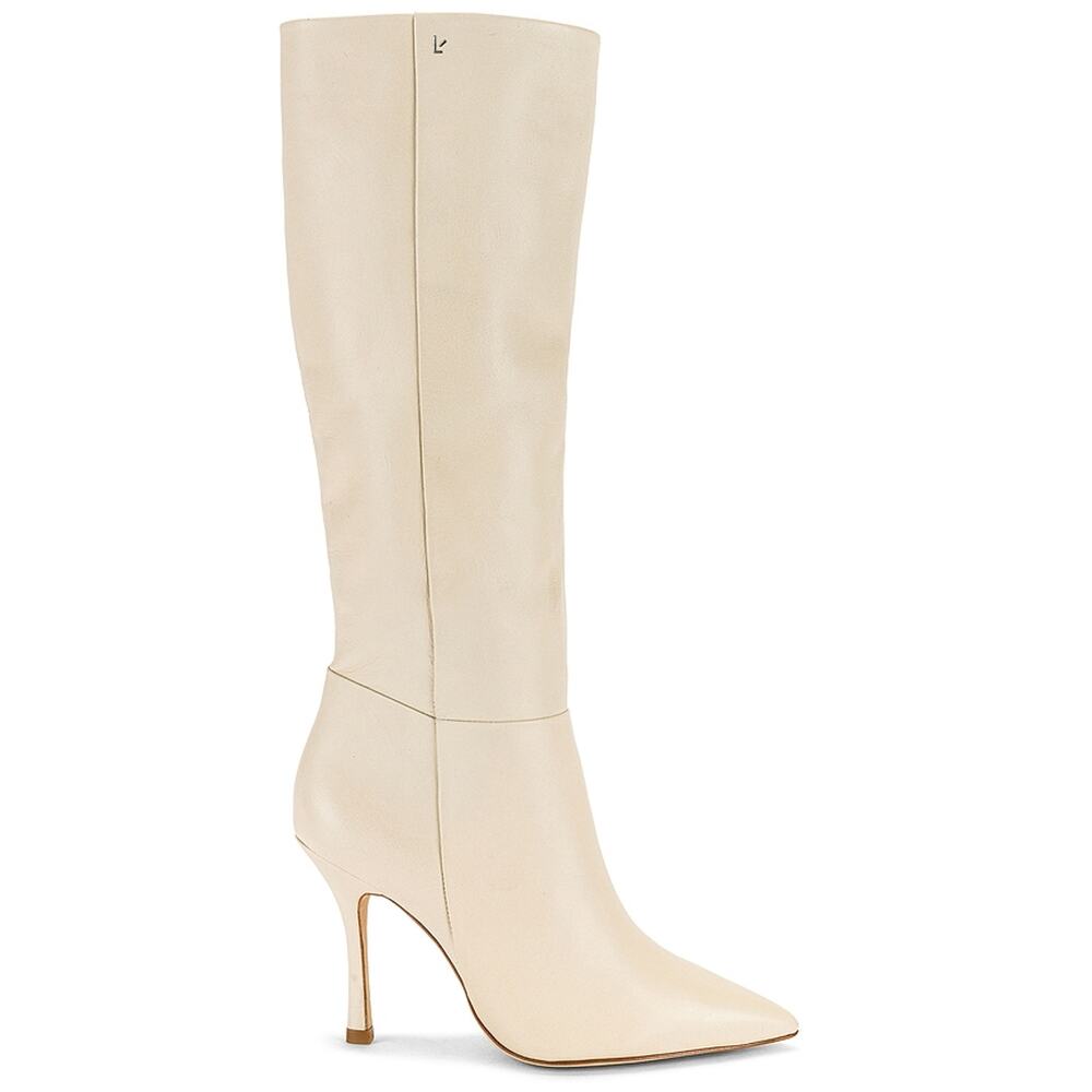 Larroude Sleek Ivory Kate Knee High Boots Size 9
